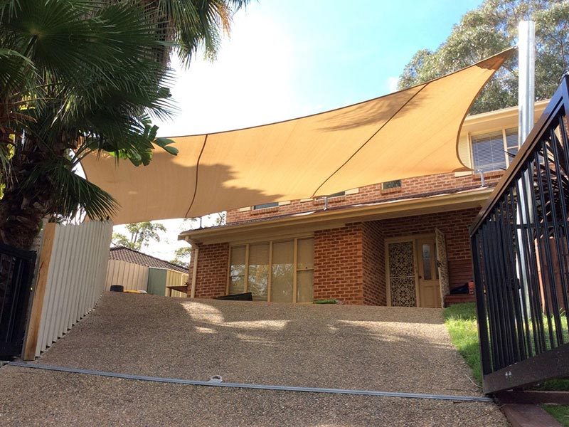 Carport sail on roof brackets