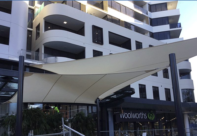 Shade sails over the Dee Why town centre