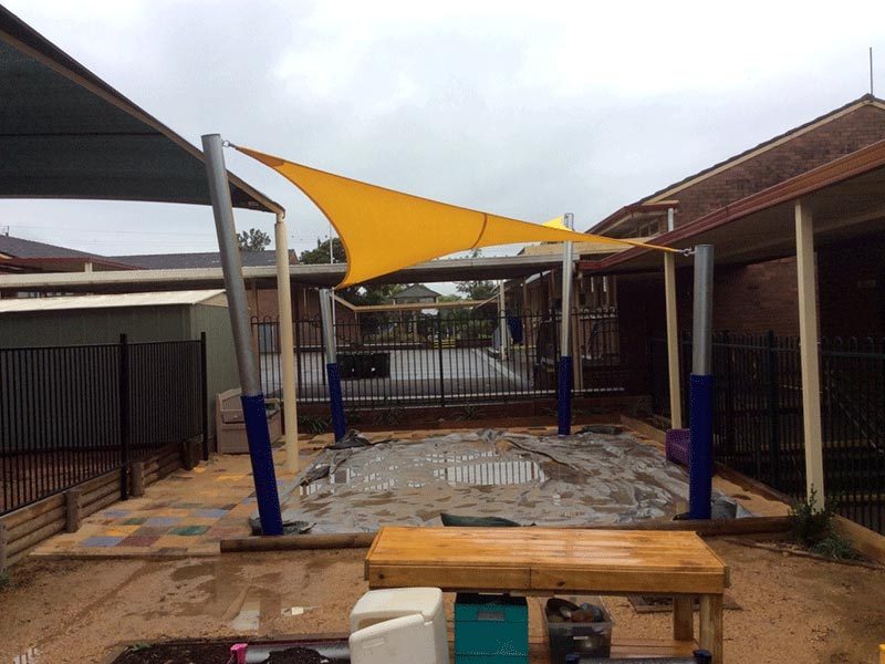 Sandpit sail and post pads