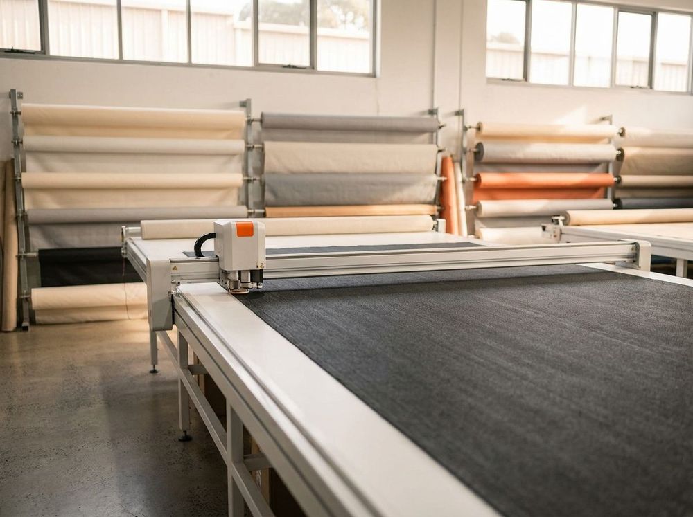Step 4: fabric being cut in our Sydney factory